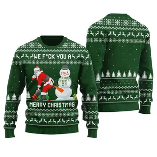 Inappropriate Santa Snowman Christmas Sweater