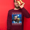 Seasons Greetings Santa Christmas Sweater Men