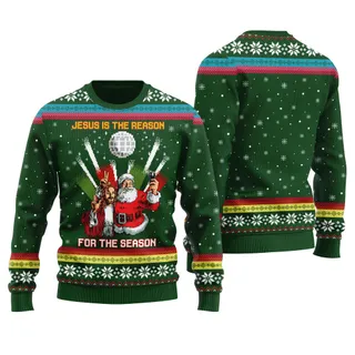Santa Jesus In The Party Ugly Sweater