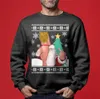 Santa With Sexy Girl Naughty Christmas Sweater Men