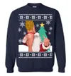 Santa With Sexy Girl Naughty Christmas Sweater Men