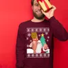 Santa With Sexy Girl Naughty Christmas Sweater Men