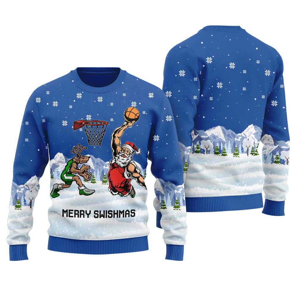 Merry Swishmas Santa Men's Ugly Christmas Sweater