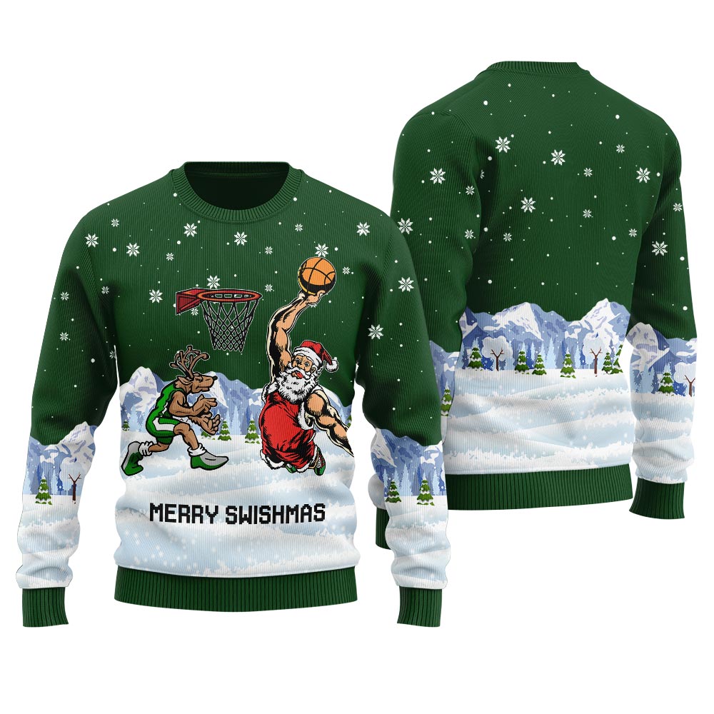 Merry Swishmas Santa Men's Ugly Christmas Sweater - variant image 1