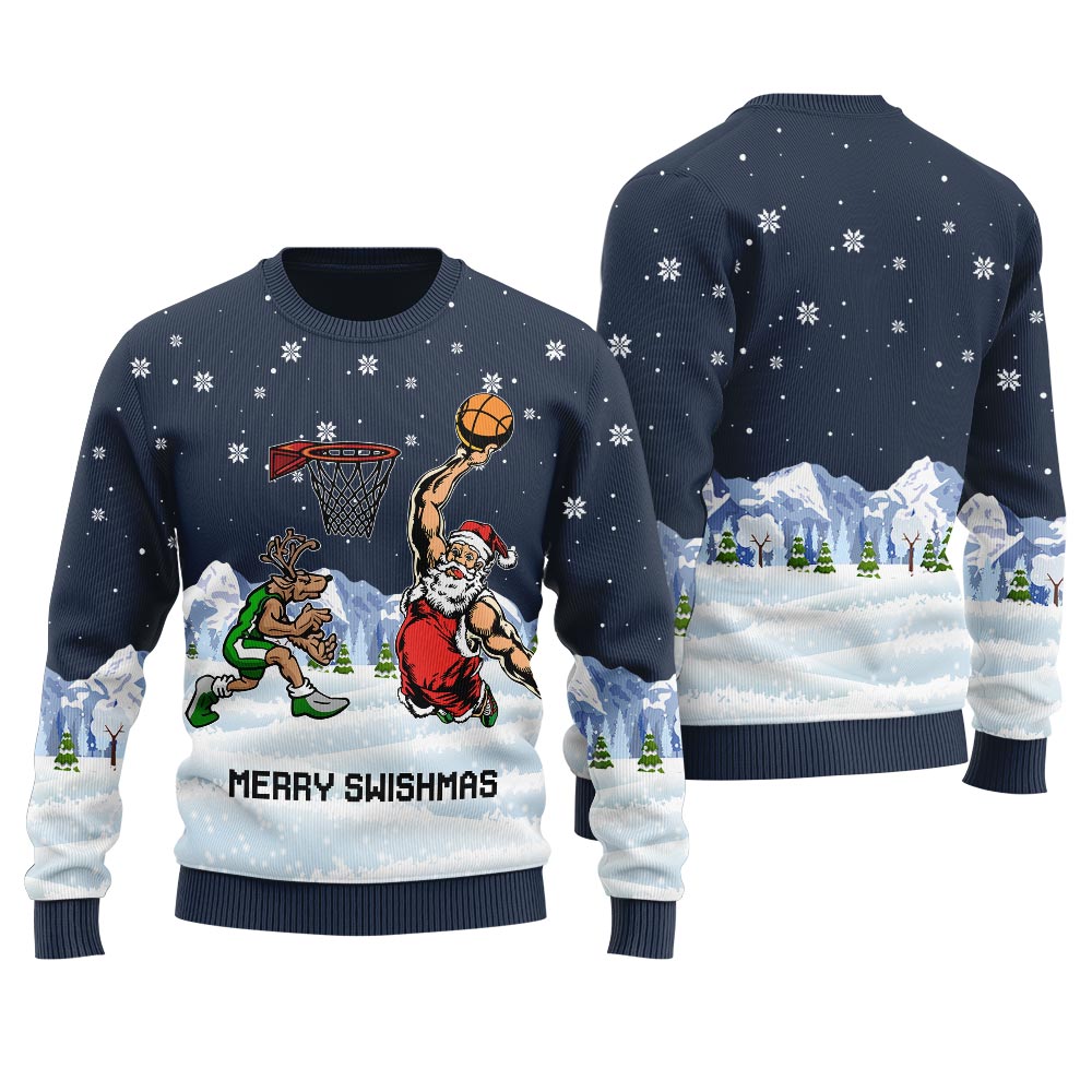 Merry Swishmas Santa Men's Ugly Christmas Sweater