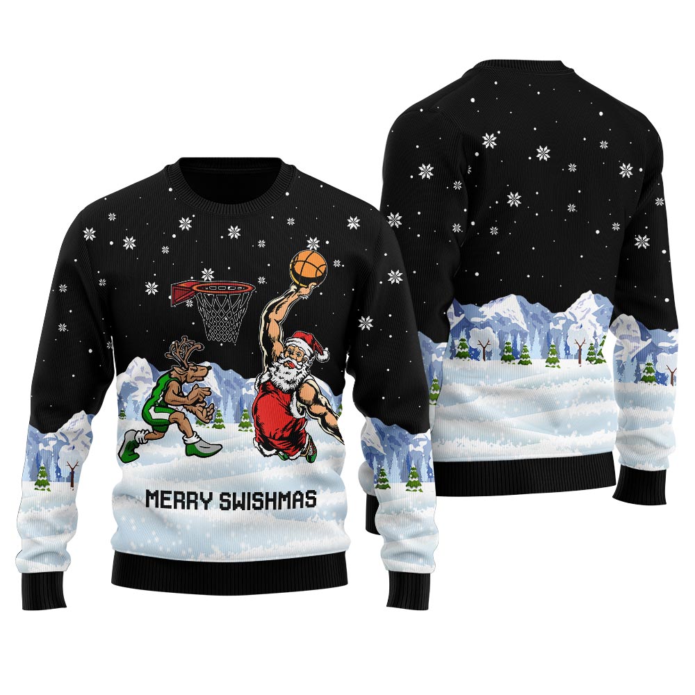 Merry Swishmas Santa Men's Ugly Christmas Sweater