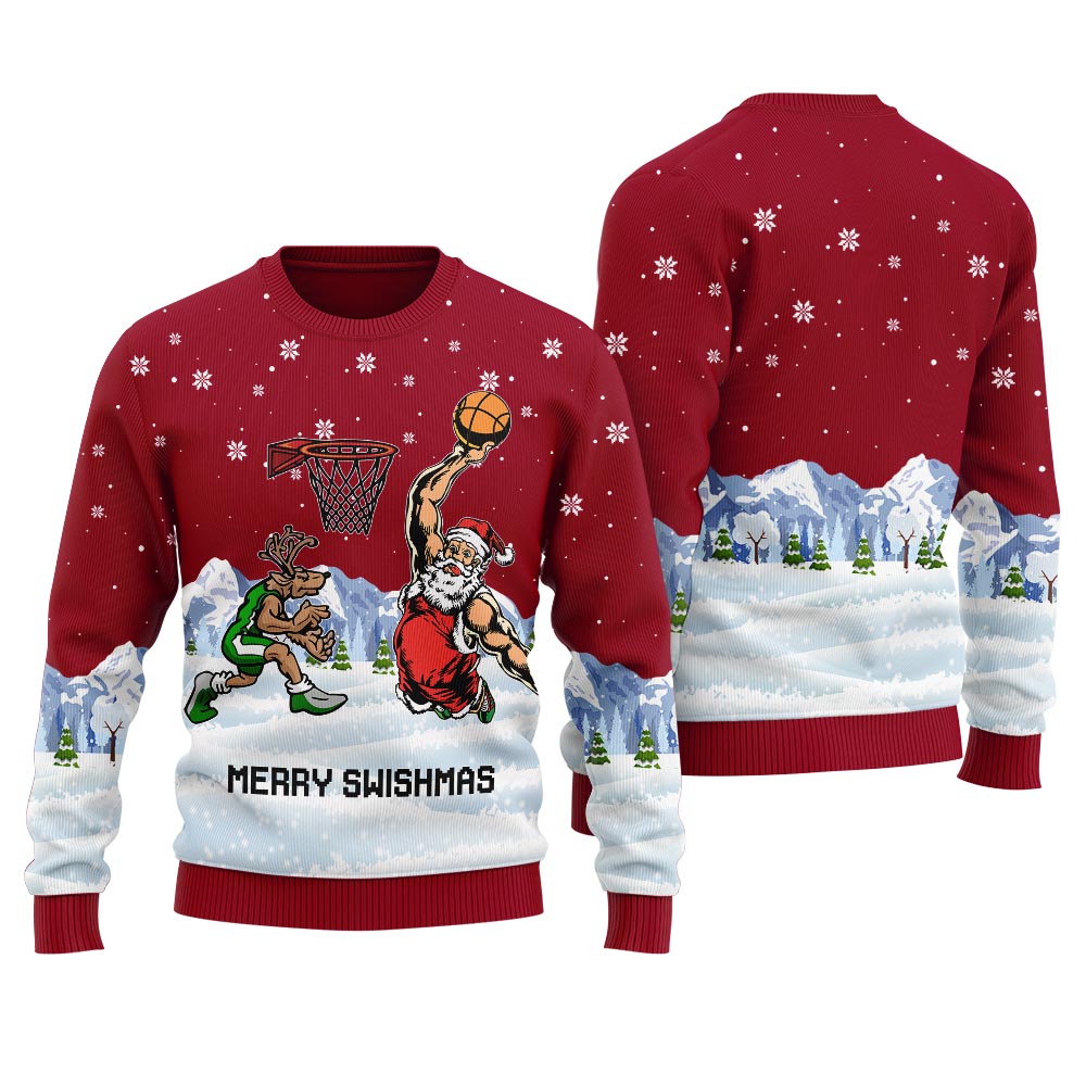 Merry Swishmas Santa Men's Ugly Christmas Sweater