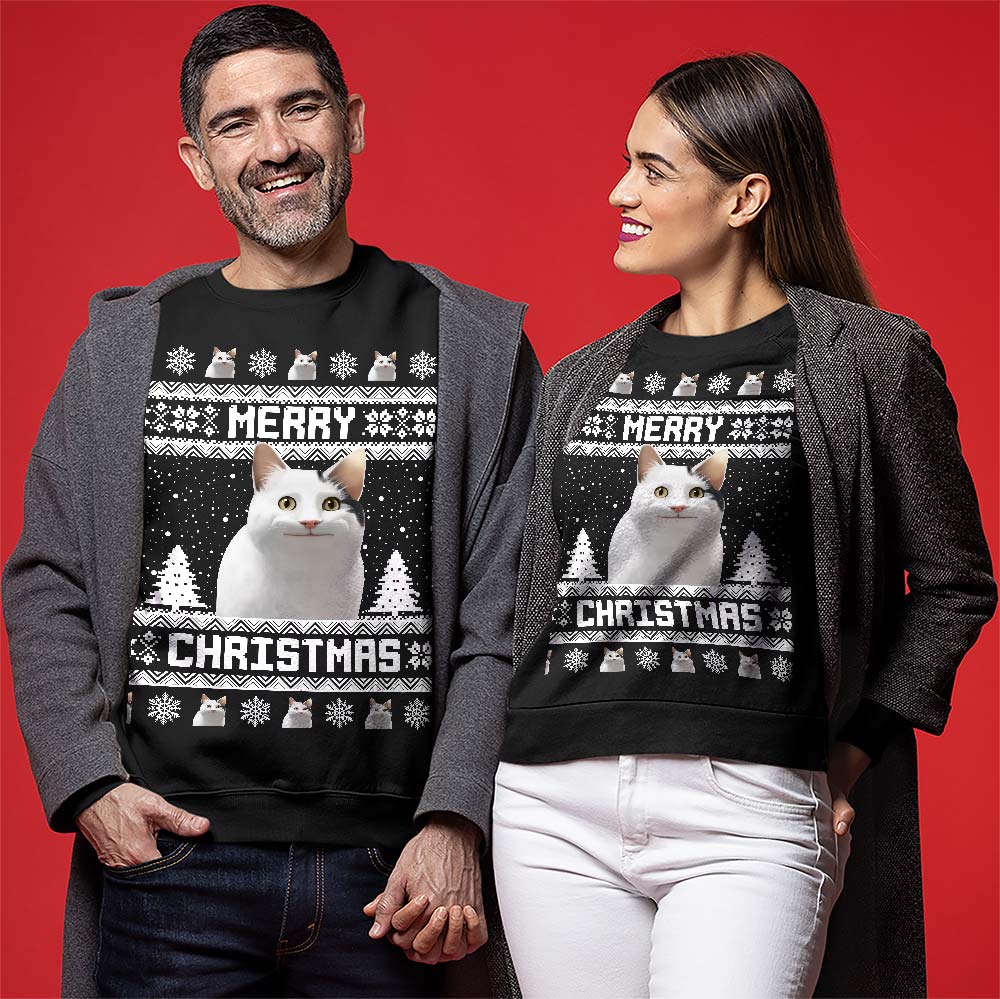 Funny Meowy Custom Ugly Sweater