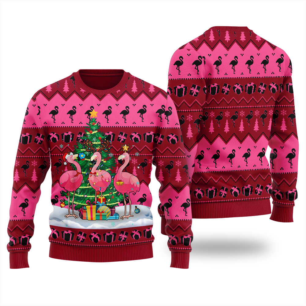 Merry Christmas Flamingo Men's Christmas Sweater