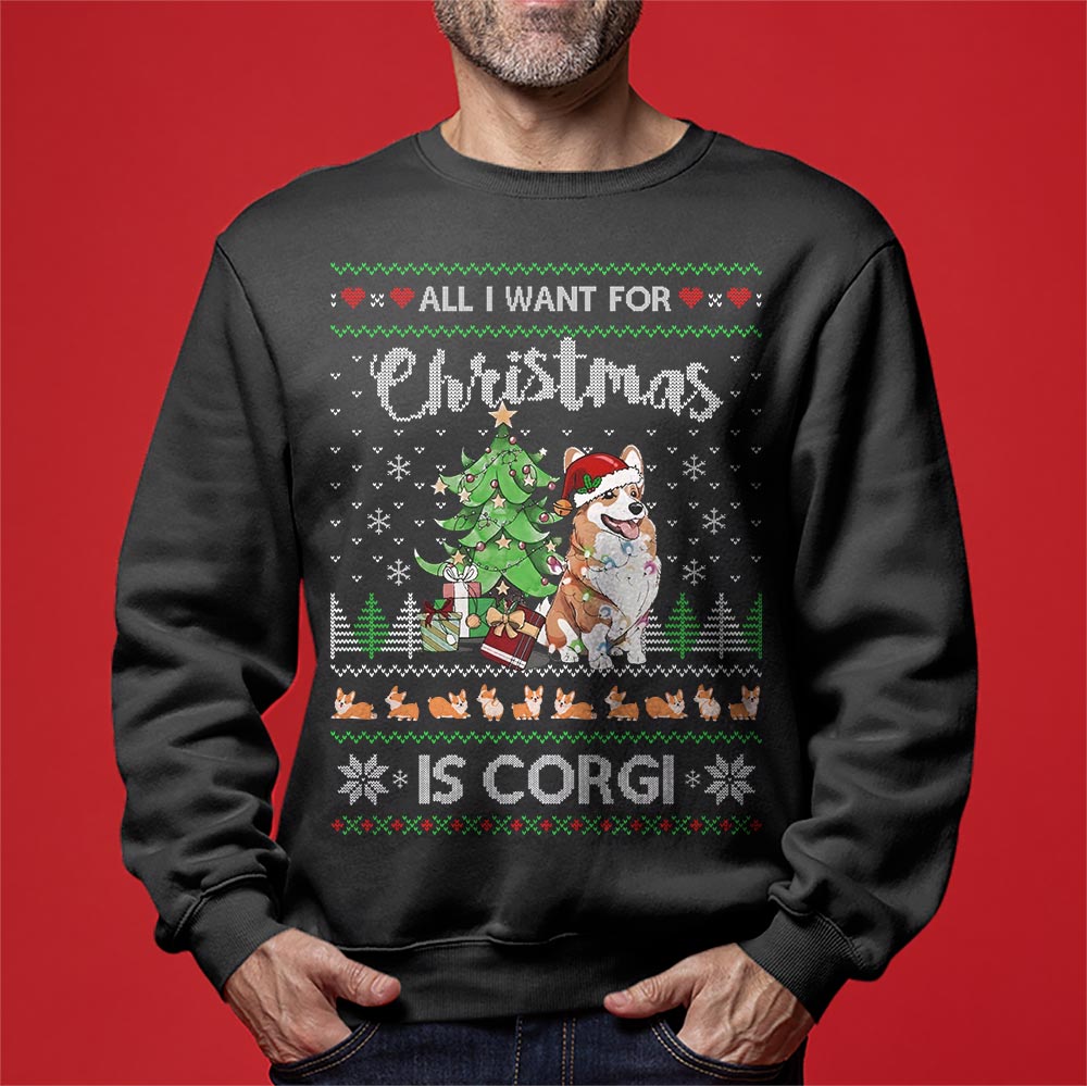 All I Want For Christmas Is Corgi Men's Ugly Sweater