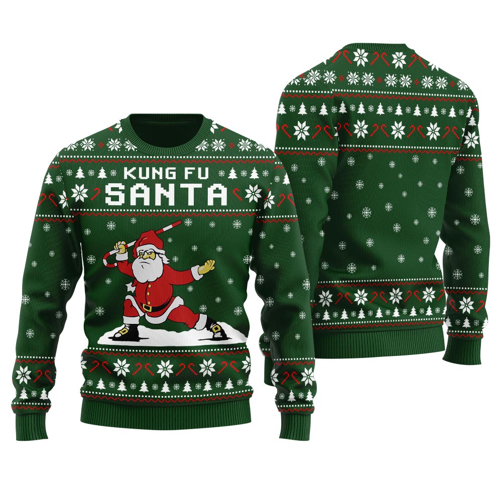Kungfu Santa Men's Christmas Sweater