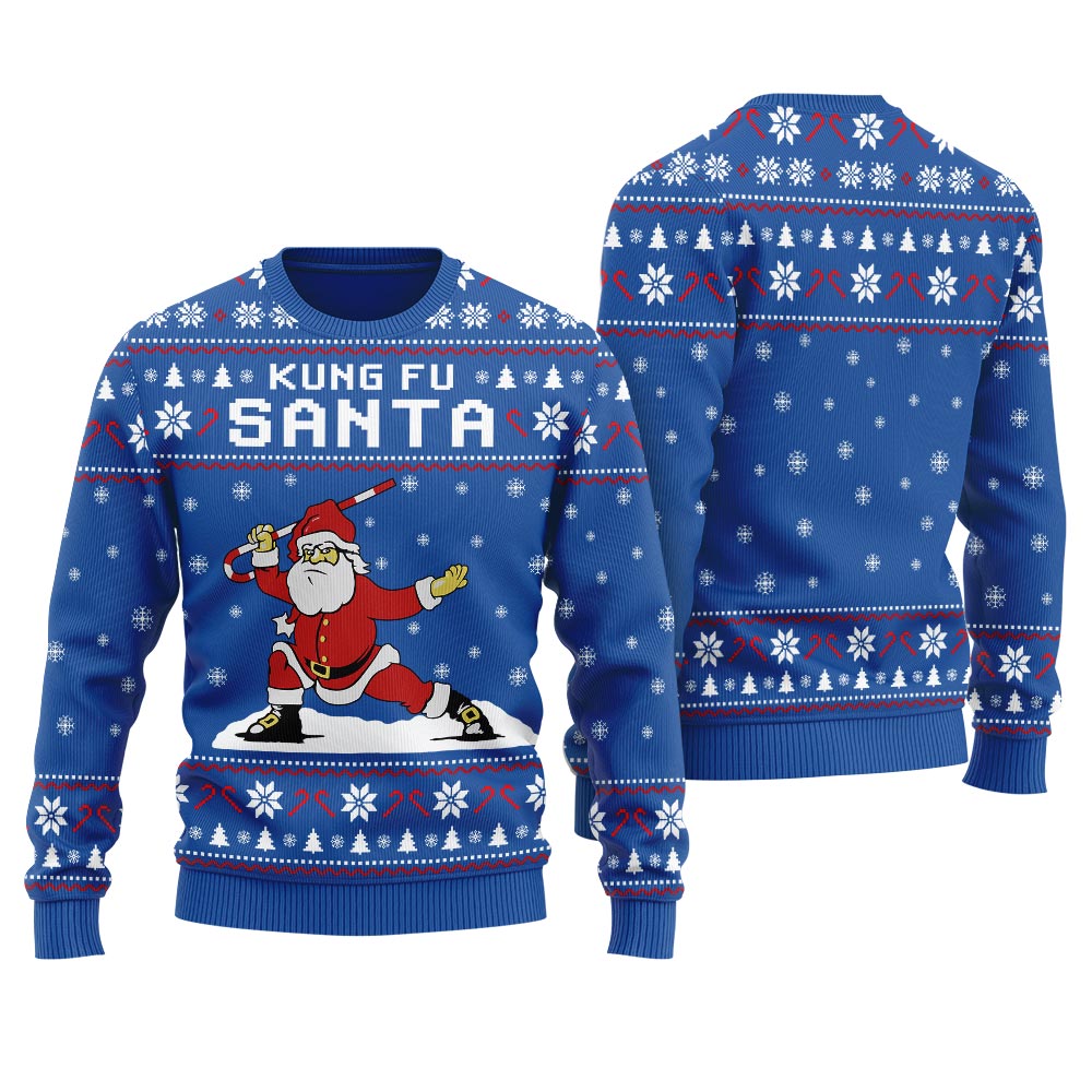 Kungfu Santa Men's Christmas Sweater - variant image 1