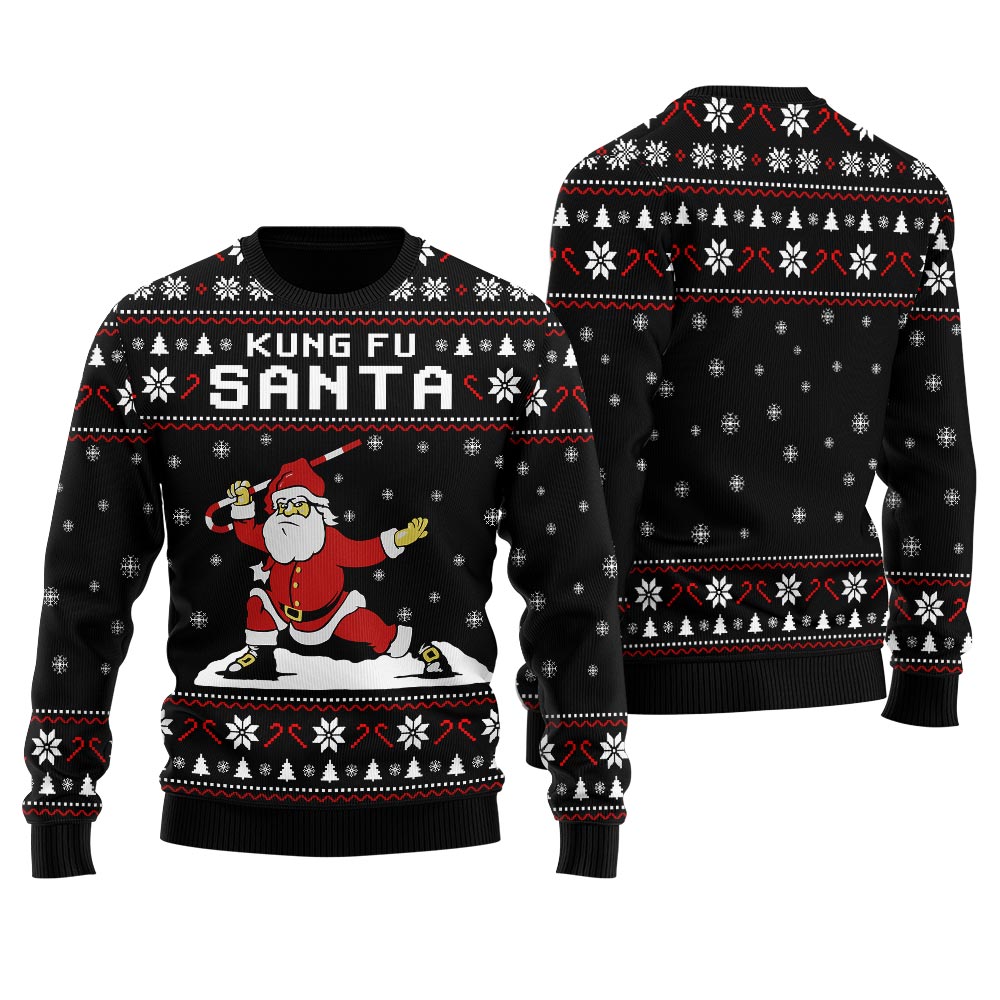 Kungfu Santa Men's Christmas Sweater