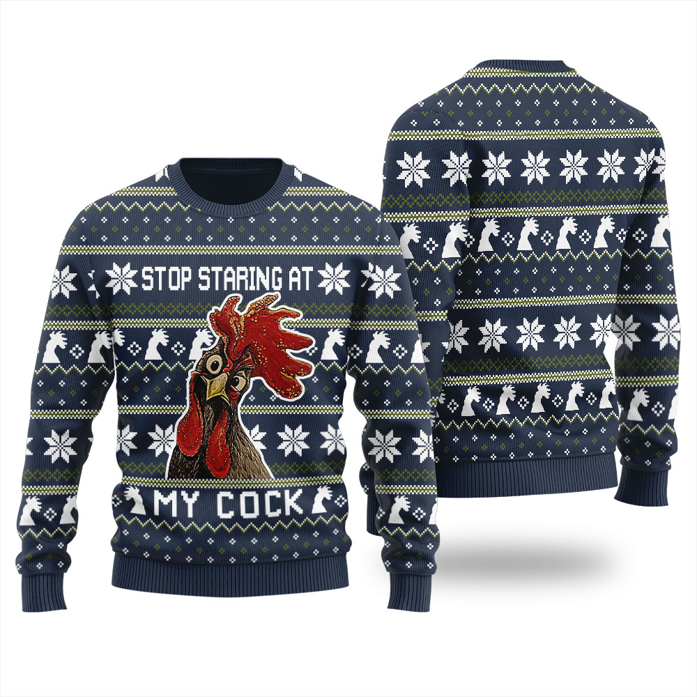 Funny Christmas Cock Ugly Christmas Sweater For Women