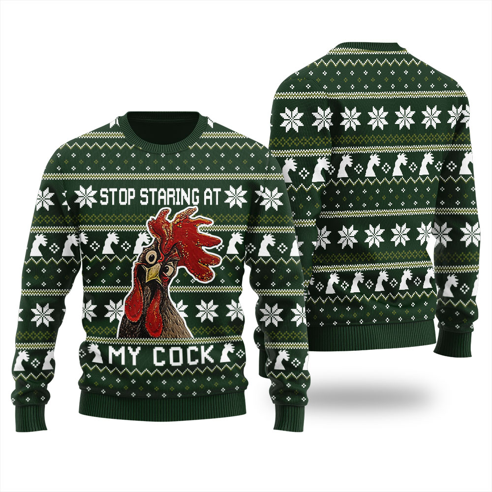 Funny Christmas Cock Ugly Christmas Sweater For Women