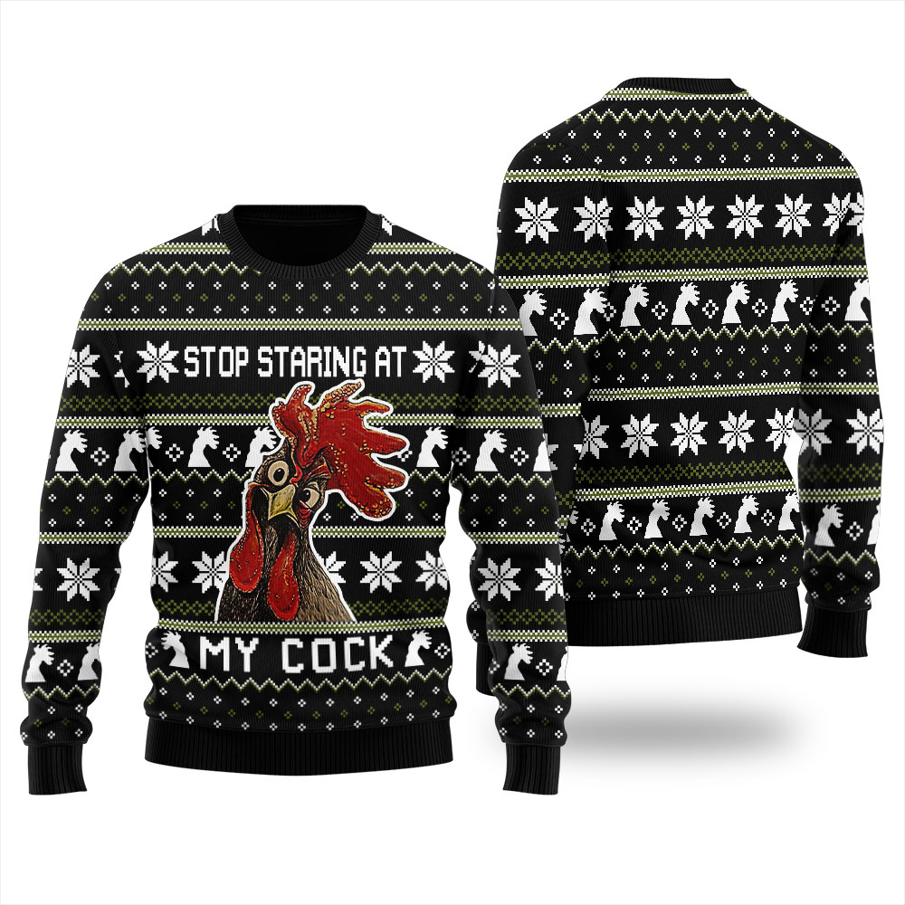Funny Christmas Cock Ugly Christmas Sweater For Women