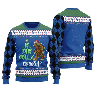 Is This Jolly Enough Bigfoot Men's Ugly Sweater