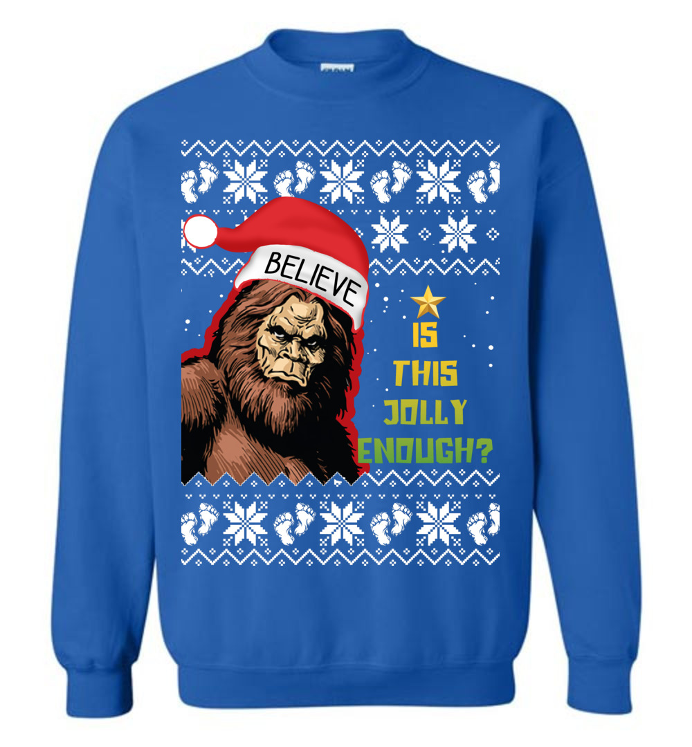 Bigfoot Is This Jolly Enough Ugly Christmas Sweatshirt - variant image 1