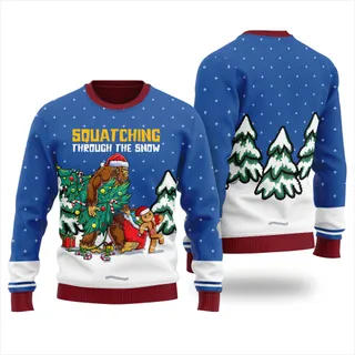Believe In Bigfoot Christmas Sweater Men