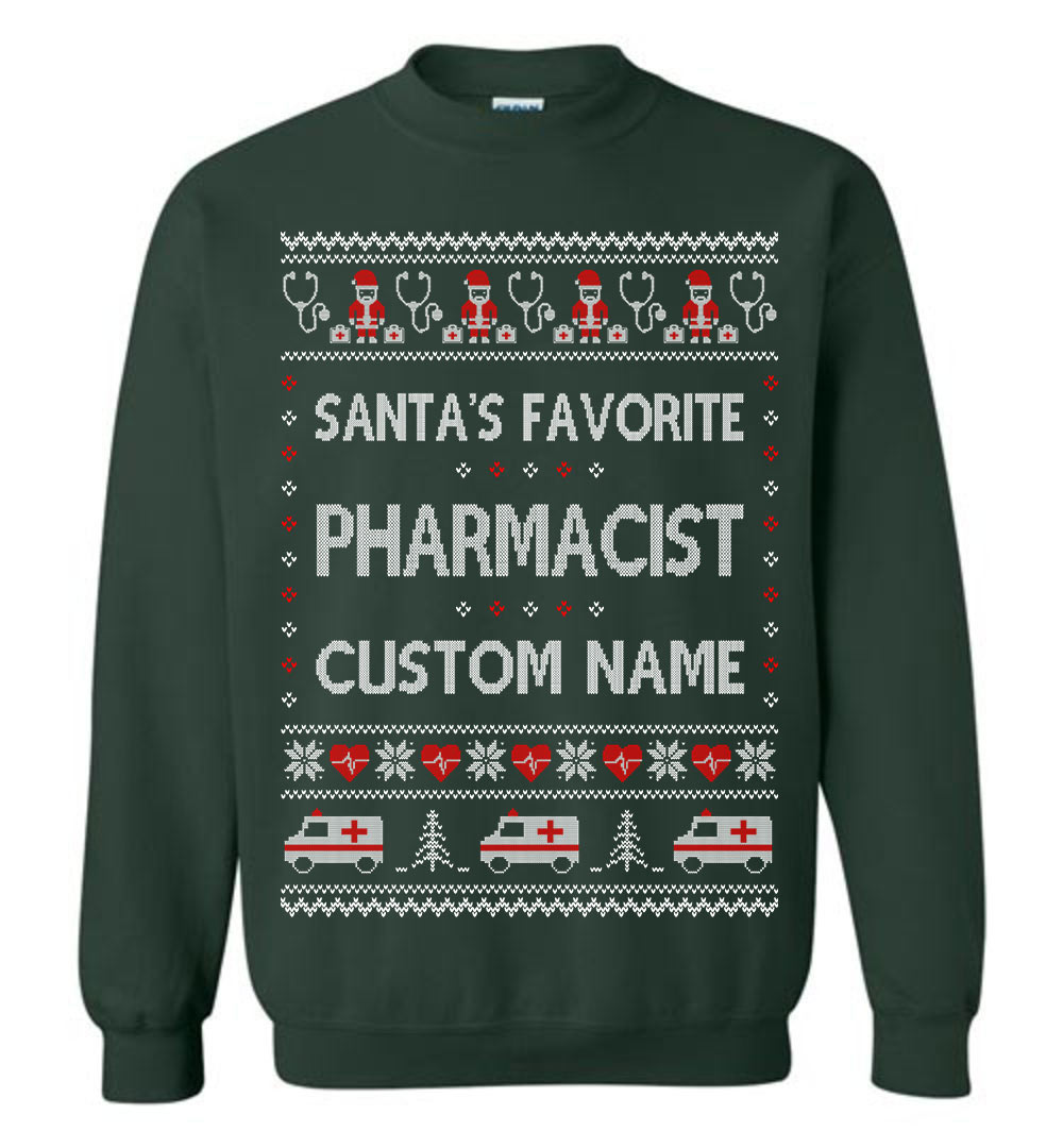 Custom Santas Favorite Pharmacists Ugly Sweater