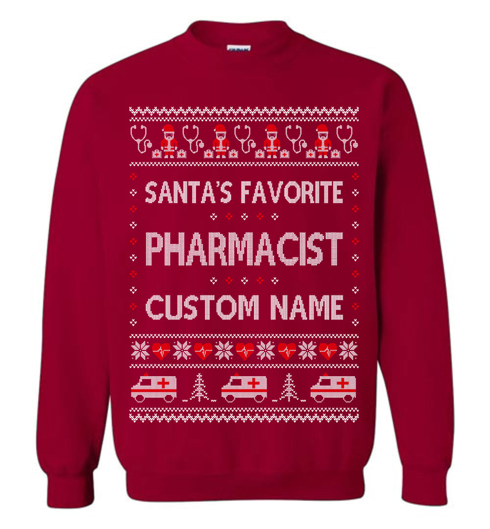 Custom Santas Favorite Pharmacists Ugly Sweater