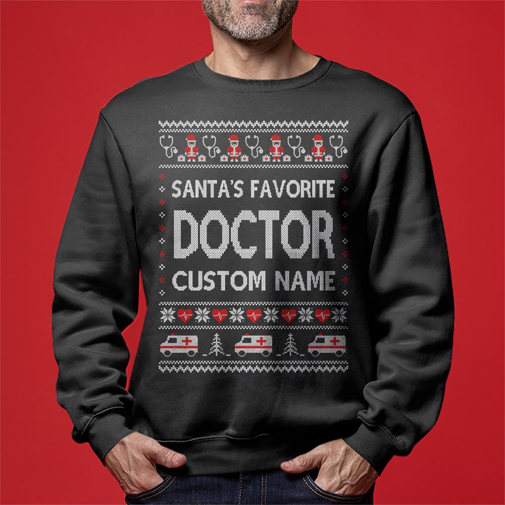 Custom Name Doctor Christmas Sweater Men