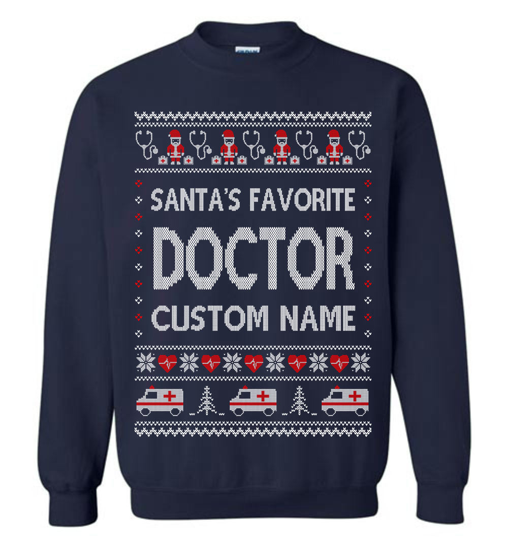 Custom Name Doctor Christmas Sweater Men