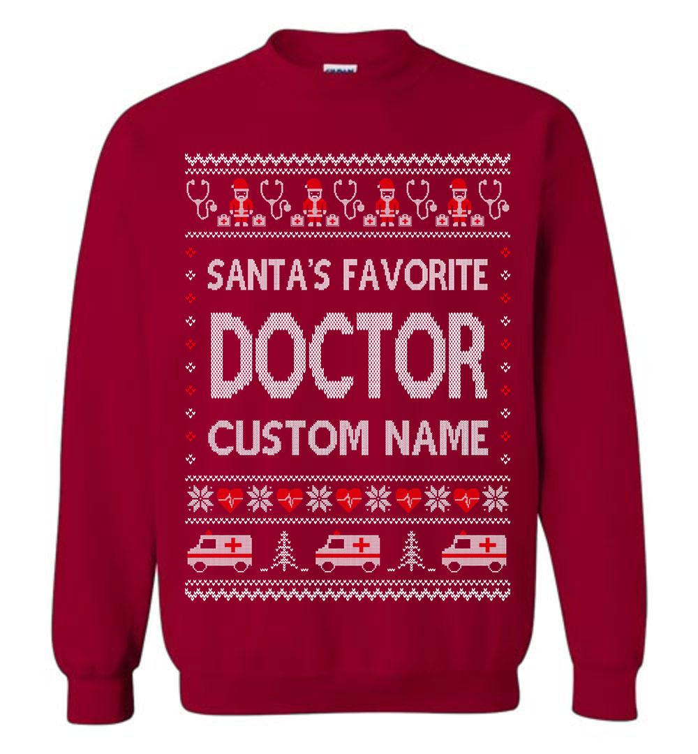 Custom Name Doctor Christmas Sweater Men