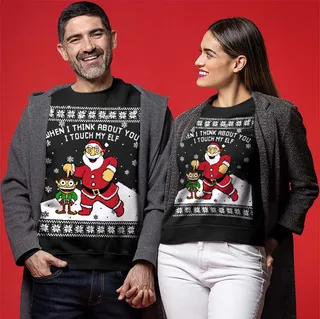 When I Think About You I Touch My Elf Christmas Sweatshirt