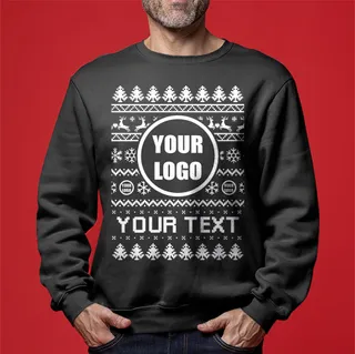 Custom Logo and Slogan Christmas Ugly Sweater Men's