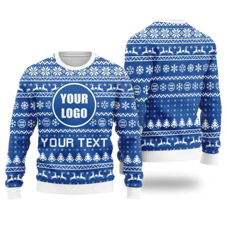Custom Logo and Slogan Ugly Sweater Men's
