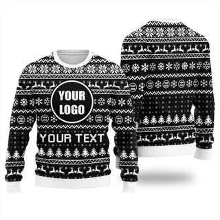 Personalized Logo and Slogan Ugly Christmas Sweater