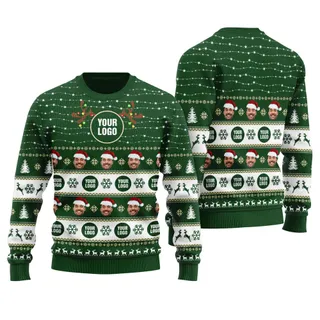 Personalized Team Logo Ugly Christmas Sweater