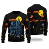 Haunted House Happy Halloween Ugly Sweater