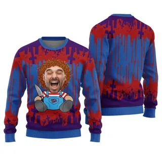 Custom Face Killer Halloween Sweater For Men