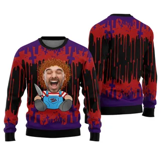 Personalized Face Killer Halloween Sweater