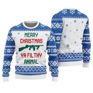 Merry Christmas You Filthy Animal Sweater For Men