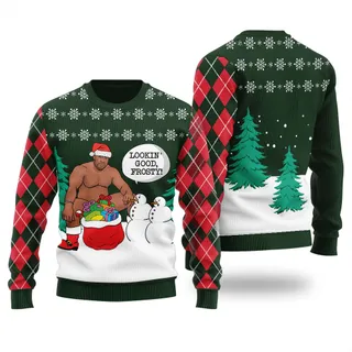 Surprising Frosty Barry Wood Christmas Sweater