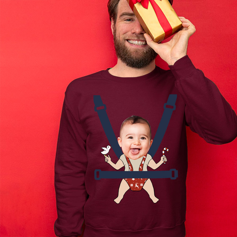 Personalized Kids Pictures Ugly Christmas Sweater For Men