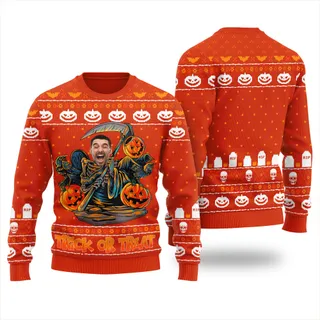 Custom Face Ugly Halloween Sweater For Women