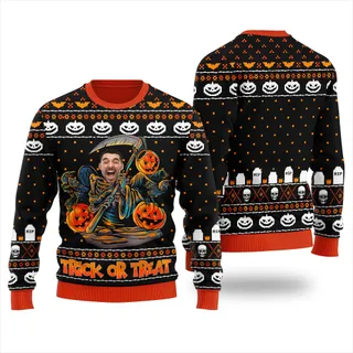 Custom Face Ugly Halloween Sweater For Men