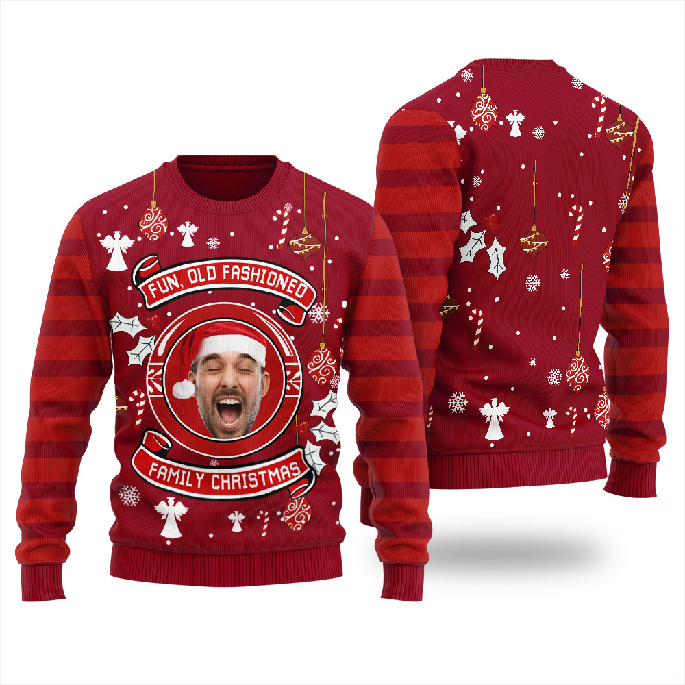 Fun Old Fashioned Family Christmas Custom Men's Xmas Sweaters
