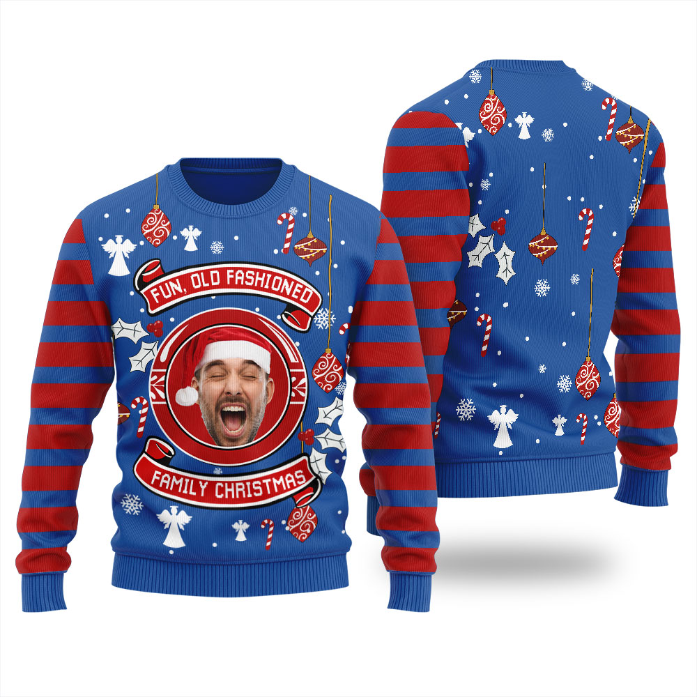 Fun Old Fashioned Family Christmas Custom Men's Xmas Sweaters - variant image 1