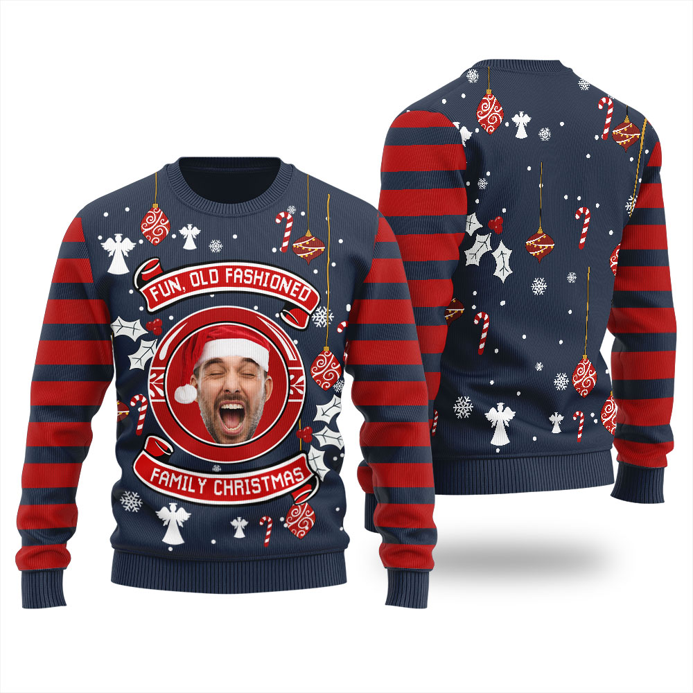 Fun Old Fashioned Family Christmas Custom Men's Xmas Sweaters