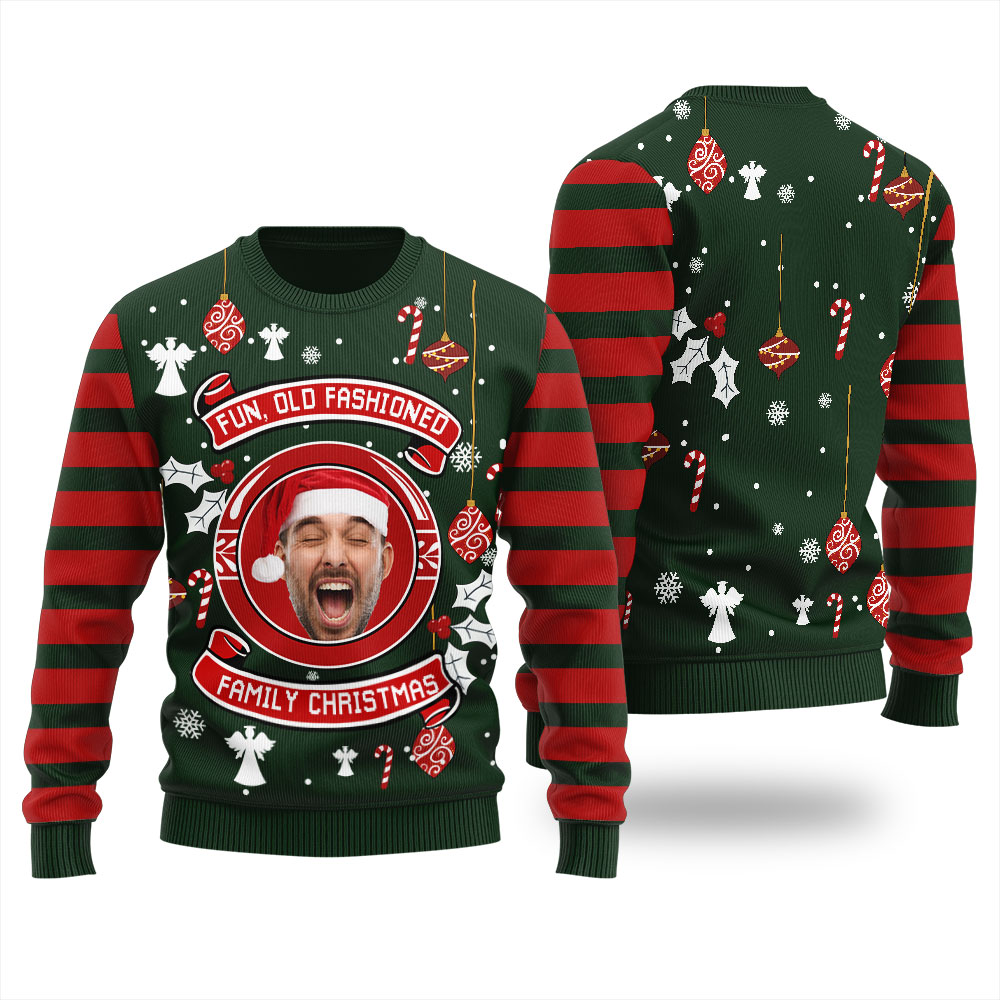 Fun Old Fashioned Family Christmas Custom Men's Xmas Sweaters
