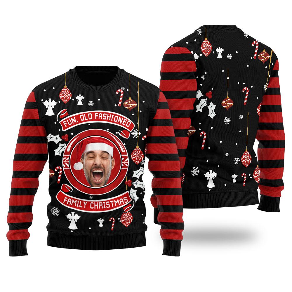 Fun Old Fashioned Family Christmas Custom Men's Xmas Sweaters