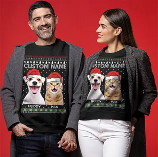 Santa Paws Custom Pet Ugly Christmas Sweater
