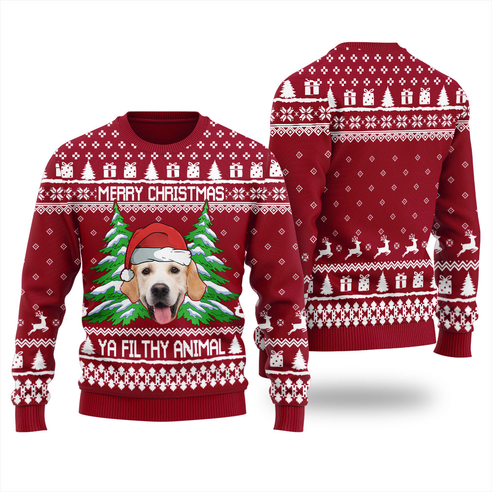 Women's Merry Christmas Ya Filthy Animal Custom Christmas Sweater