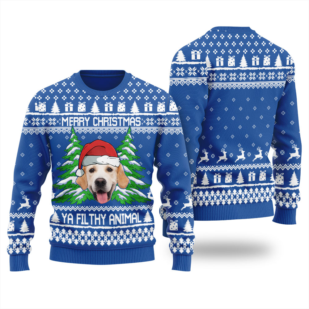 Women's Merry Christmas Ya Filthy Animal Custom Christmas Sweater - variant image 1
