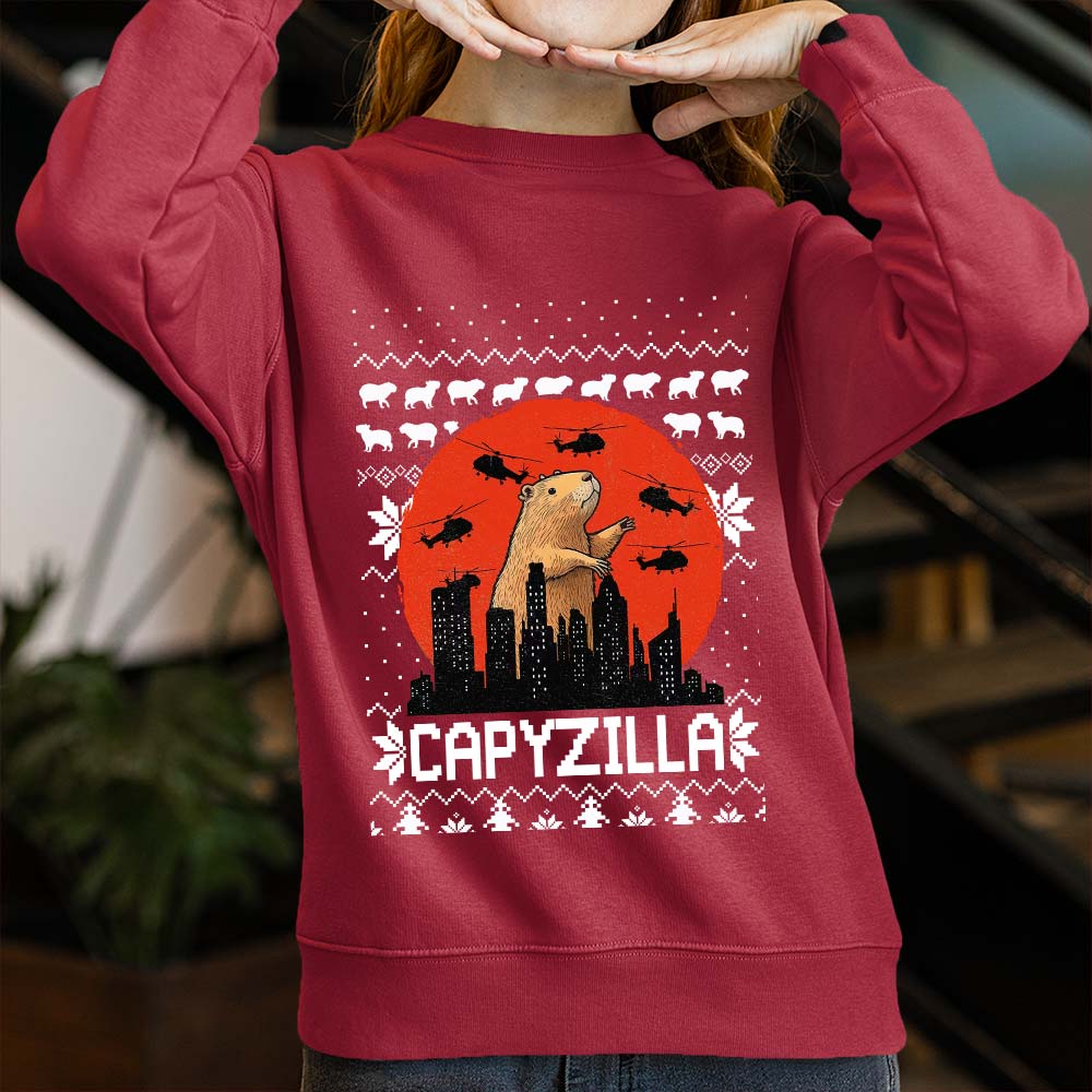 Funny Monster Capybara Womens Ugly Christmas Sweater